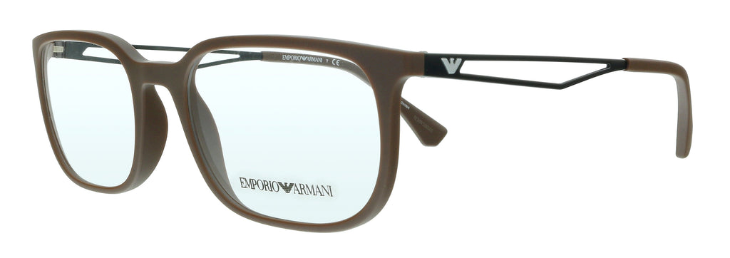 Emporio Armani  Matte Brown Pillow Eyeglasses
