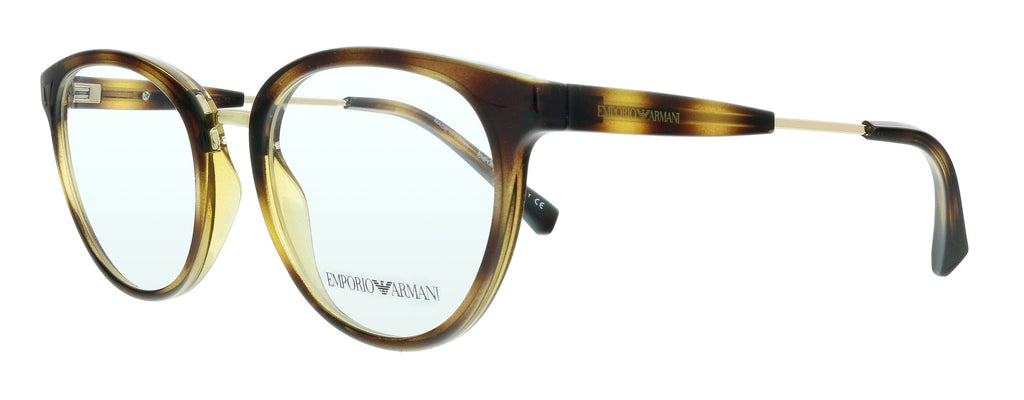 Emporio Armani  Shiny Havana Butterfly Eyeglasses