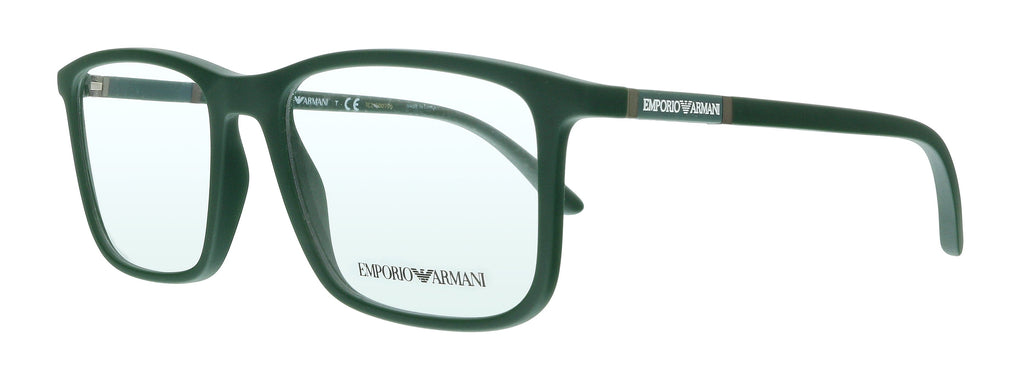 Emporio Armani  Matte Green Rectangle Eyeglasses