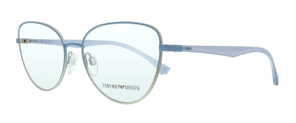 Emporio Armani  Matte Light Blue & Silver Butterfly Eyeglasses