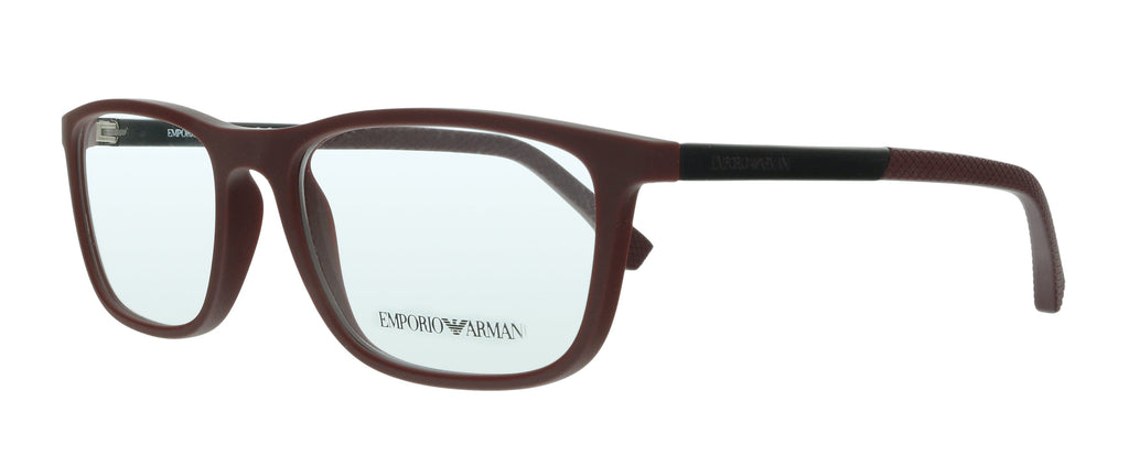 Emporio Armani  Matte Burgundy  Rectangle Eyeglasses