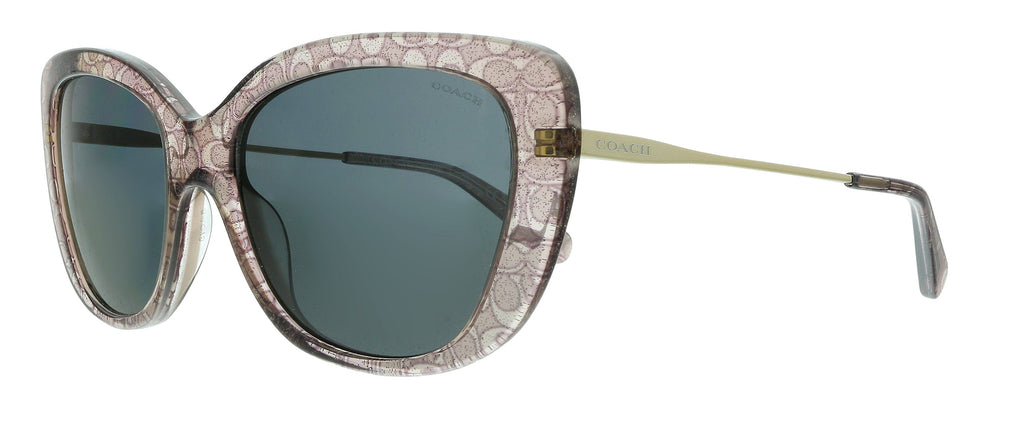Coach  Grey Glitter Signature Rectangle Sunglasses