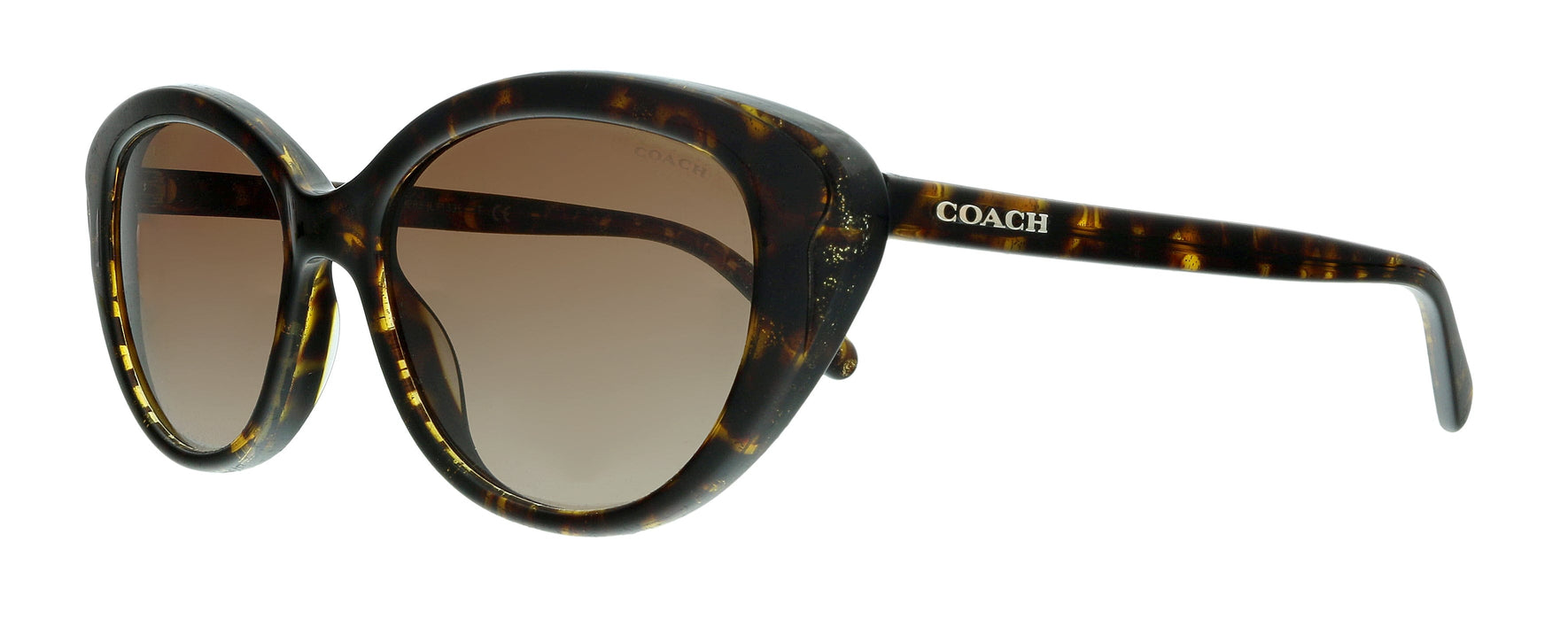 Coach  Tortoise Glitter Signature  Cat Eye Sunglasses