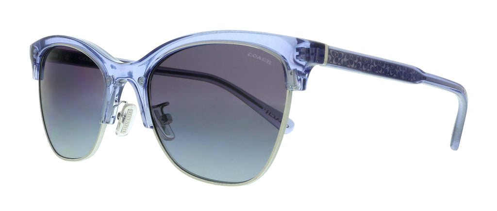 Coach  Transparent Lilac / Silver Square Sunglasses