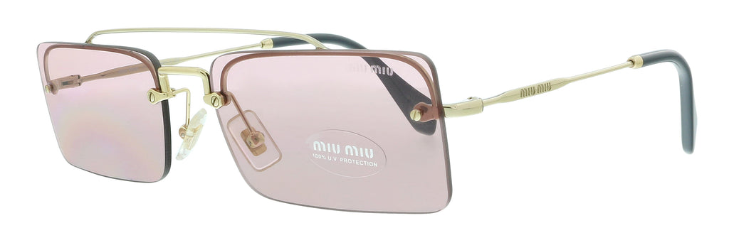 Miu Miu  Special Project Pale Gold Rectangle Sunglasses