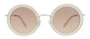 Miu Miu 0MU 59US 1530A5 Core Opal Pink Round Sunglasses