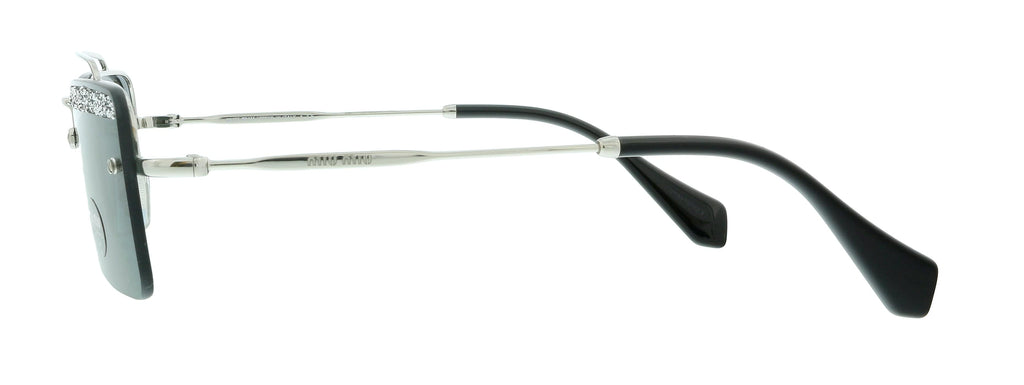 Miu Miu 0MU 59TS KJL1A1 Silver Rectangle Sunglasses