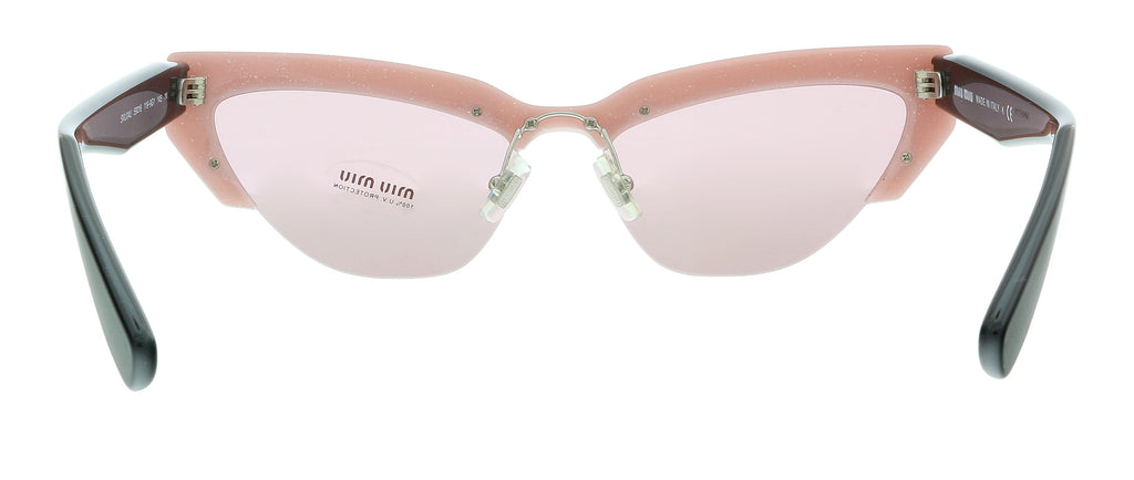 Miu Miu 0MU 04US 1199G1 Glitter Pink Cat Eye Sunglasses