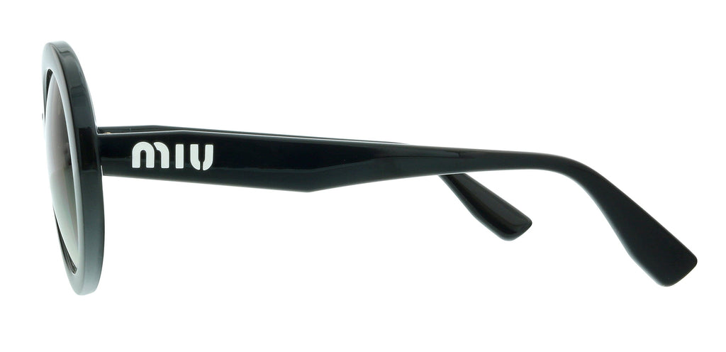 Miu Miu 0MU 06US 1AB0A7 Black Round Sunglasses