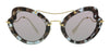 Miu Miu 0MU 11RS UAH6X1 Grey Havana Brown Butterfly Sunglasses