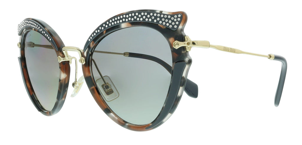 Miu Miu  Grey Havana Brown Cat Eye Sunglasses