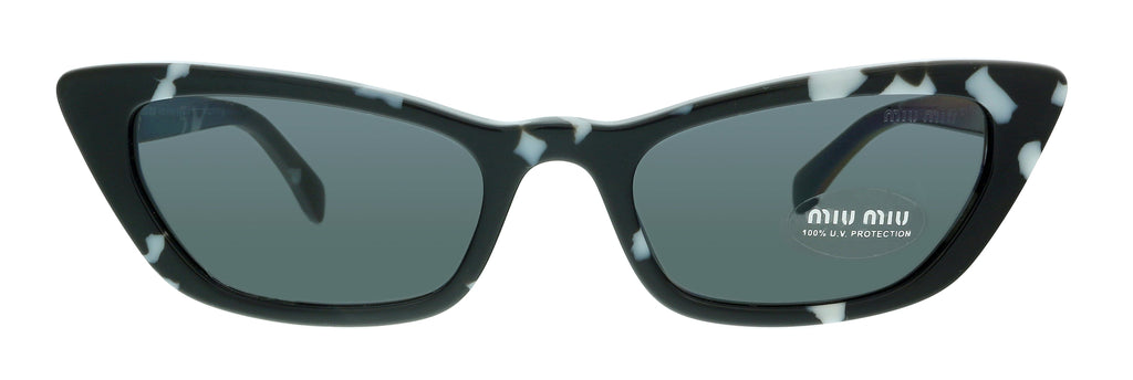 Miu Miu 0MU 10US PC75S0 Havana Black White Cat Eye Sunglasses