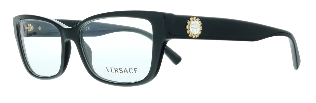 Versace  Black Rectangle Eyeglasses