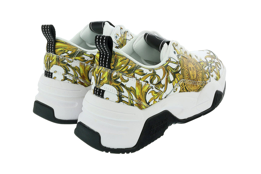 Versace Jeans Couture White Gold  Athletic Medusa Fashion Chunky Sneakers-