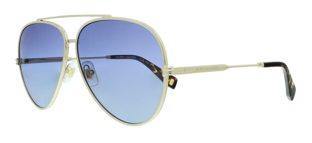 Marc Jacobs  Gold Havana Aviator Sunglasses