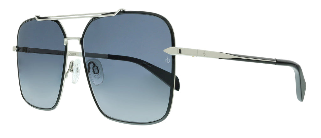 Rag And Bone  Black Silver Square Sunglasses