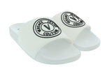 Versace Jeans Couture White Logo Print Wide Strap Slide-10