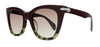 Rag And Bone  Burgundy Havana Square Sunglasses