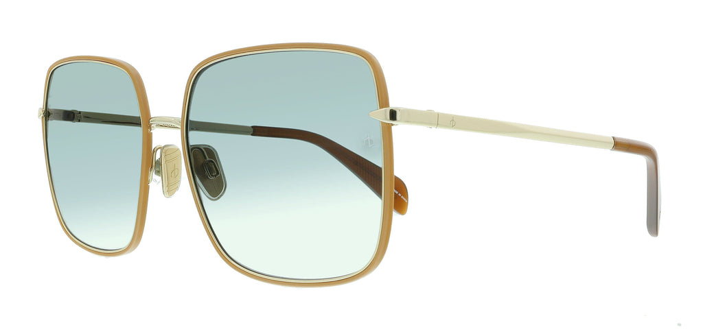 Rag And Bone  Brown Gold Square Sunglasses