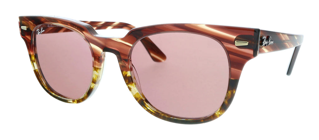 Ray-Ban  Gloss Striped Pink Square Sunglasses