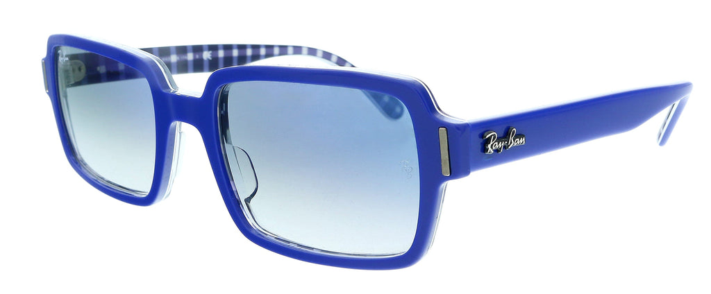 Ray-Ban  Blue On Vichy Blue/White Rectangle Sunglasses
