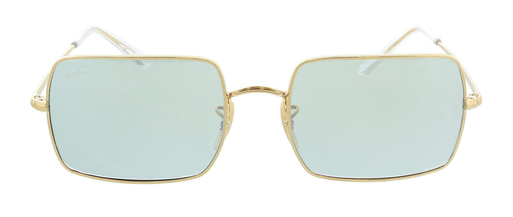 Ray-Ban 0RB1969 001/W3 Rectangle Shiny Gold Rectangle Sunglasses