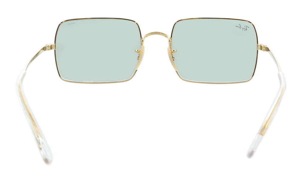 Ray-Ban 0RB1969 001/W3 Rectangle Shiny Gold Rectangle Sunglasses