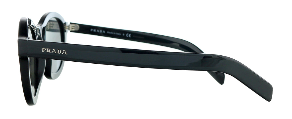 Prada 0PR 24VS 1AB5S0 Conceptual Black Round Sunglasses