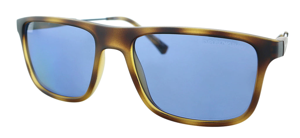 Emporio Armani  Matte Havana Rectangle Sunglasses