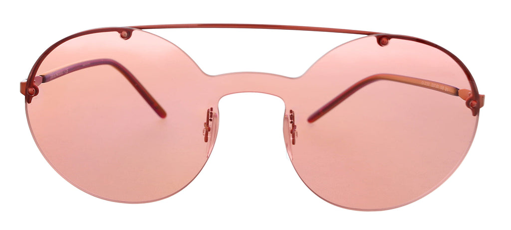 Emporio Armani 0EA2088 329784 Shiny Pink  Irregular Rimless Aviator Sunglasses