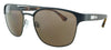 Emporio Armani  Matte Gunmetal & Brown Square Sunglasses