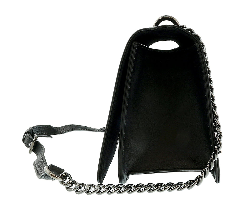 Pierre Cardin Black Leather Small Structured Shoulder Bag