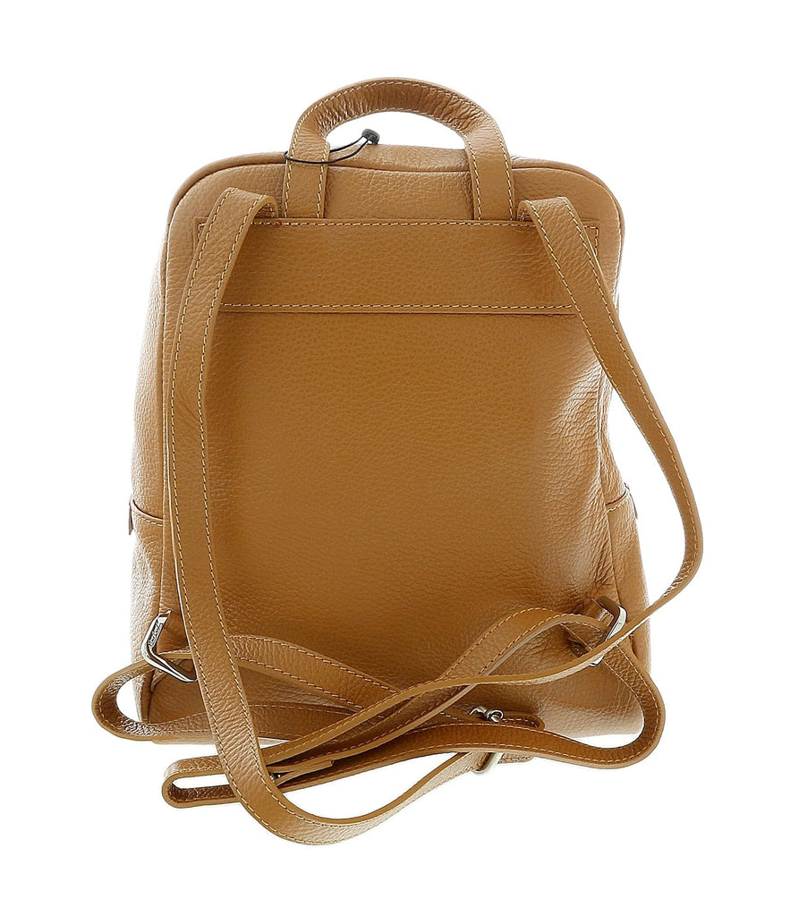 Pierre Cardin Camel Leather Classic Medium Fashion Backpack