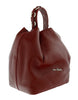 Pierre Cardin Burgundy  Leather Curb Chain Embellished Medium Bucket Bag