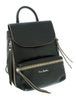 Pierre Cardin Black Leather Small Fashion Backpack