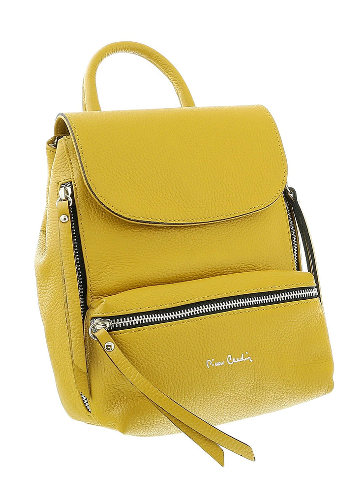 Pierre Cardin Yellow Leather Small Fashion Backpack