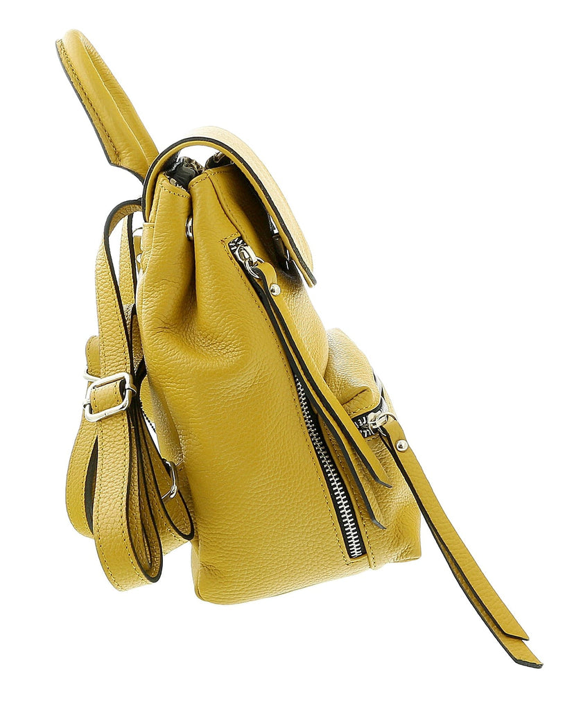 Pierre Cardin Yellow Leather Small Fashion Backpack