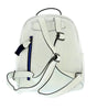 Pierre Cardin White Leather Classic Medium Double Zip Fashion Backpack