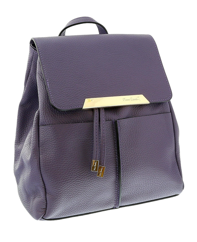 Pierre Cardin Purple Leather Classic Medium Fashion Backpack