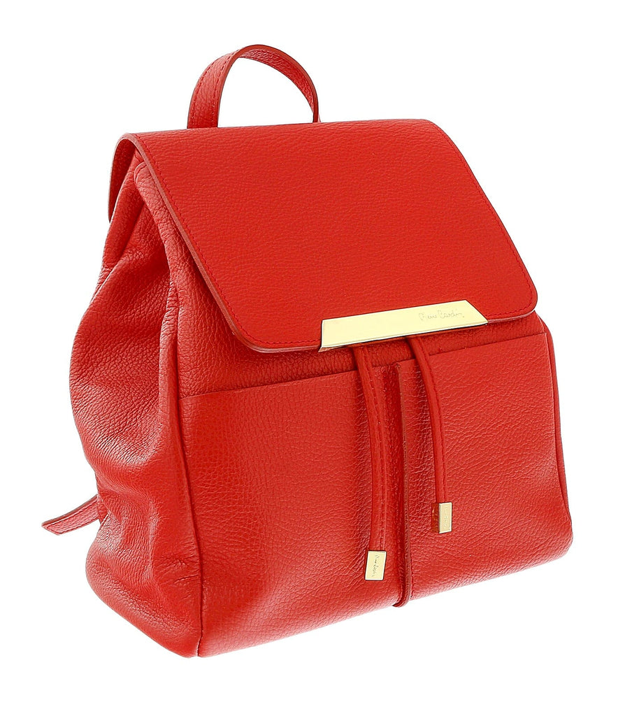 Pierre Cardin Red Leather Classic Medium Fashion Backpack
