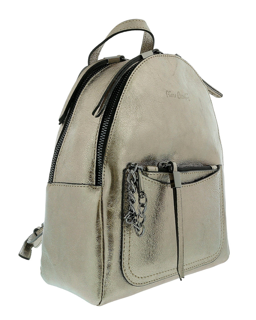 Pierre Cardin Bronze Leather Metallic Large Fashion Backpack
