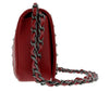 Pierre Cardin Red Leather Quilted Riveted Shoulder Bag