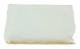 Pierre Cardin White Leather Small Slouchy Fashion Clutch