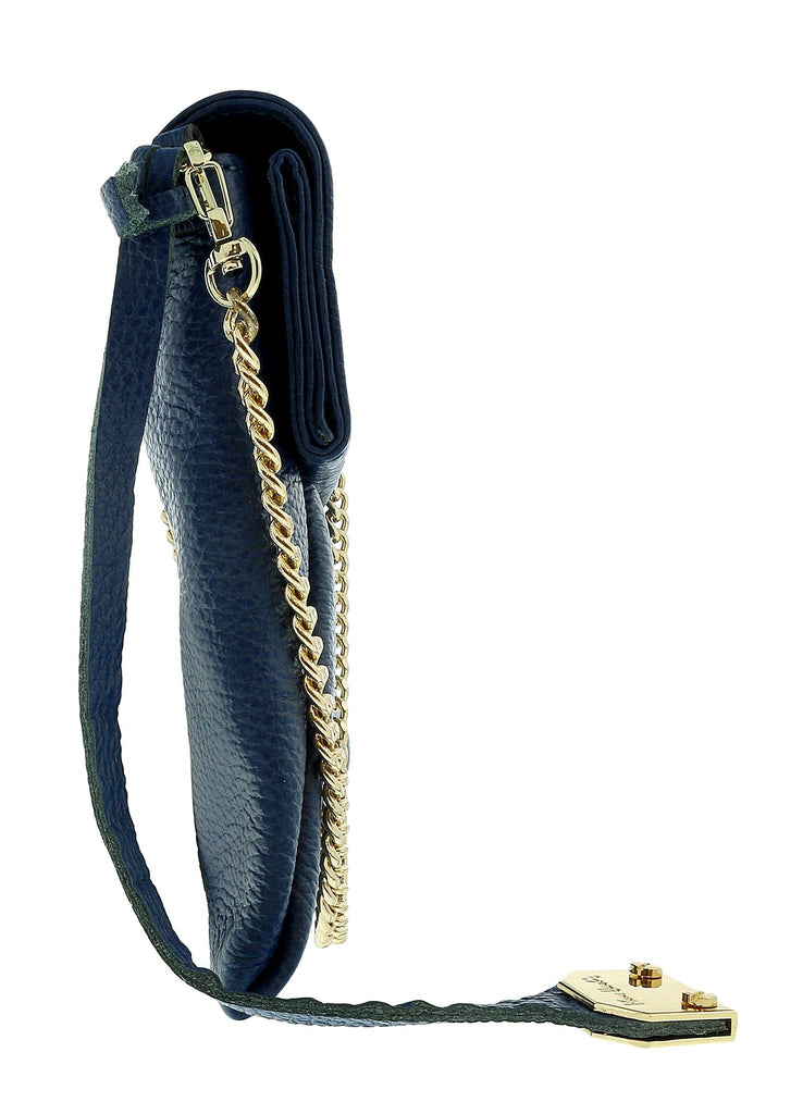 Pierre Cardin Blue Leather Small Slouchy Fashion Clutch