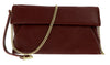 Pierre Cardin Burgundy  Leather Small Slouchy Fashion Clutch