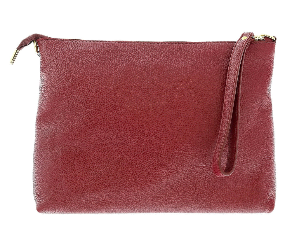 Pierre Cardin Cherry Leather Simple Everyday Small Clutch Crossbody Pouch
