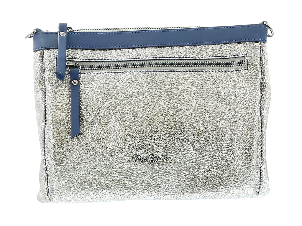 Pierre Cardin Medium  Silver Structured Top Handle Satchel Bag