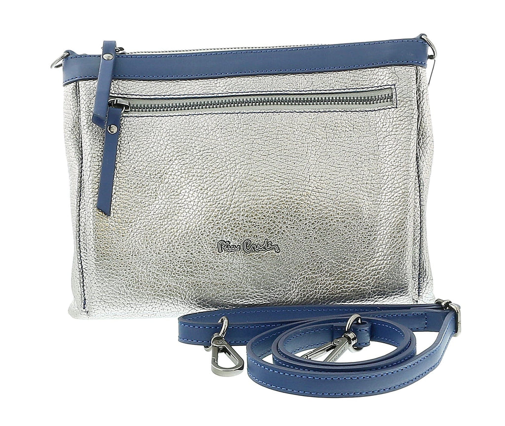 Pierre Cardin Medium  Silver Structured Top Handle Satchel Bag