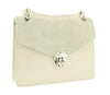 Pierre Cardin Cream Leather Structured Top Handle Satchel Bag