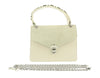 Pierre Cardin Cream Leather Structured Top Handle Satchel Bag